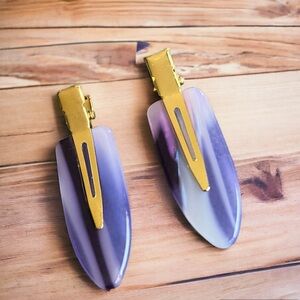 No Crease Hair Clips , Makeup Hair Clip, ombré, multi color clip. (Purple)